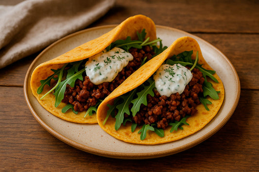 Chickpea Tacos with Lean Beef & Yogurt Sauce | GØD Recipes