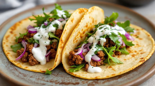 Chickpea Tacos with Lean Beef & Yogurt Sauce | GØD Recipes